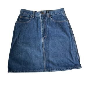 Calvin Klein Denim Skirt Vintage 1970s 100% Cotton Blue Size 9 Made in USA